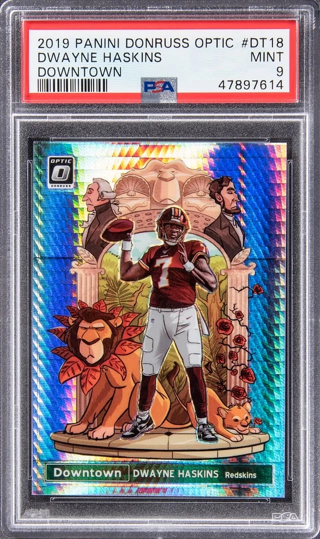 2019 Panini Donruss Optic Dwayne Haskins Downtown #DT-18 card image