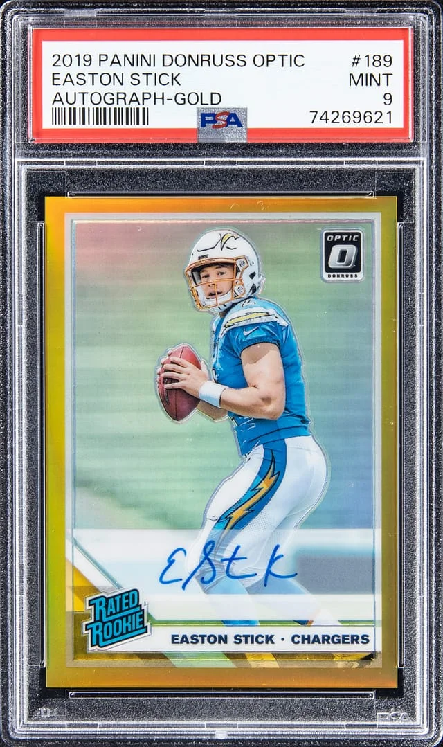 2019 Panini Donruss Optic Easton Stick Rated Autograph Gold #189 card image