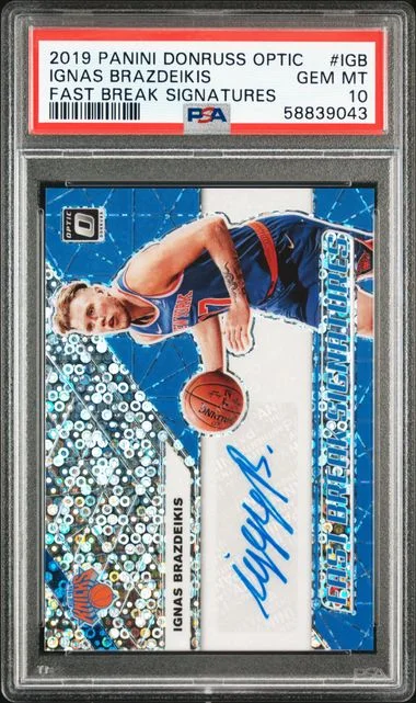 2019 Panini Donruss Optic Ignas Brazdeikis Fast Break Signatures #IGB card image