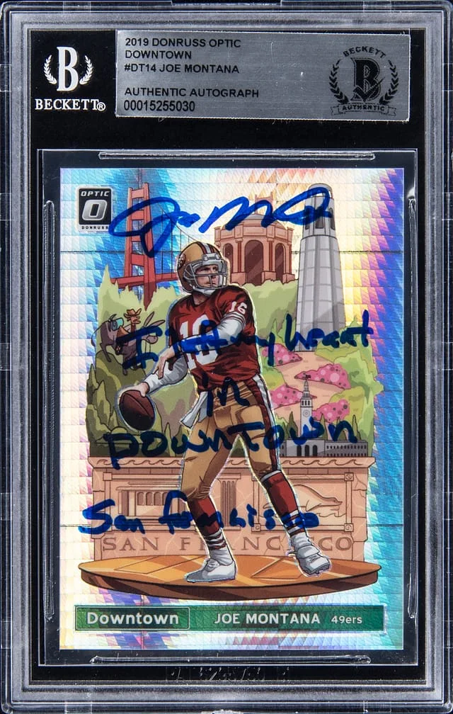 2019 Panini Donruss Optic Joe Montana Downtown #DT-14 card image