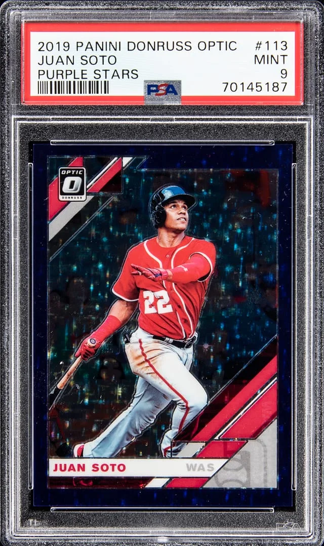 2019 Panini Donruss Optic Juan Soto Purple Stars #113 card image