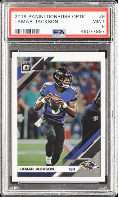 2019 Panini Donruss Optic Lamar Jackson #9 card image