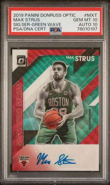 2019 Panini Donruss Optic Max Strus Signature Series Green Wave #MXT card image