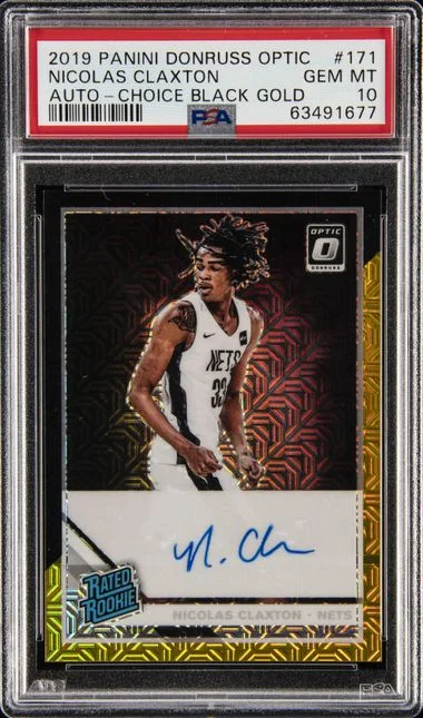 2019 Panini Donruss Optic Nicolas Claxton Autograph-Choice Black Gold #171 card image
