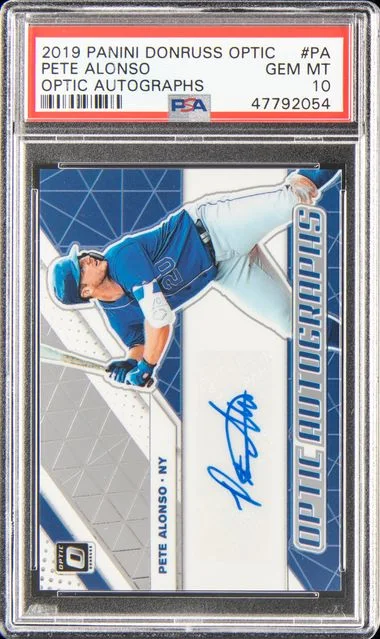 2019 Panini Donruss Optic Optic Autographs Pa Pete Alonso #no-number card image