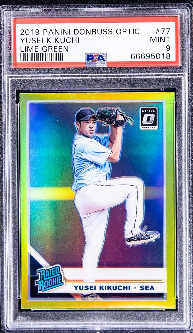 2019 Panini Donruss Optic Yusei Kikuchi Lime Green #77 card image