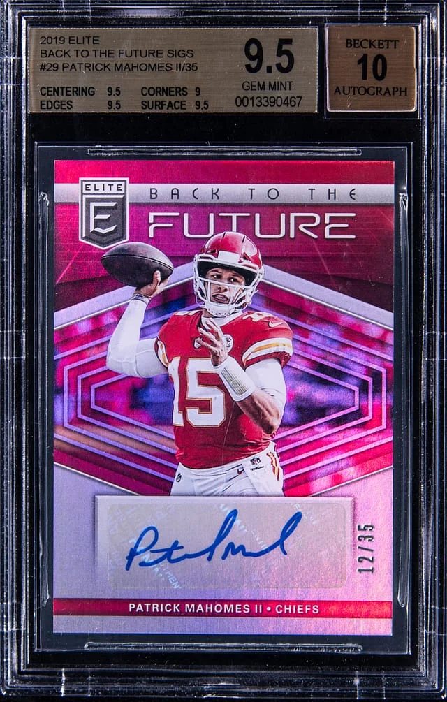 2019 Panini Donruss Patrick Mahomes II Elite Back to the Future Signatures #BFS-PM card image