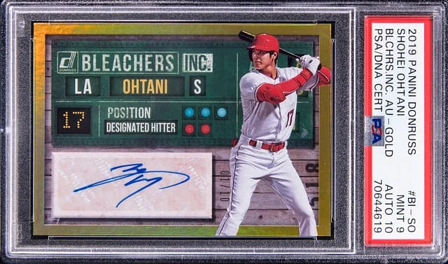 2019 Panini Donruss Shohei Ohtani Bleachers Inc. Autograph Gold #BL-SO card image