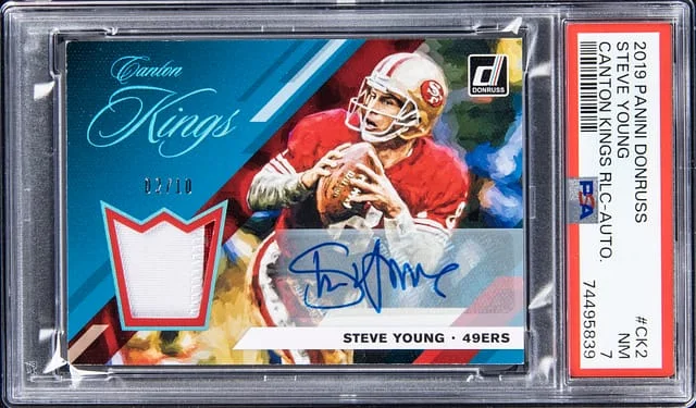 2019 Panini Donruss Steve Young Canton Kings Relic - Autograph #CK2 card image