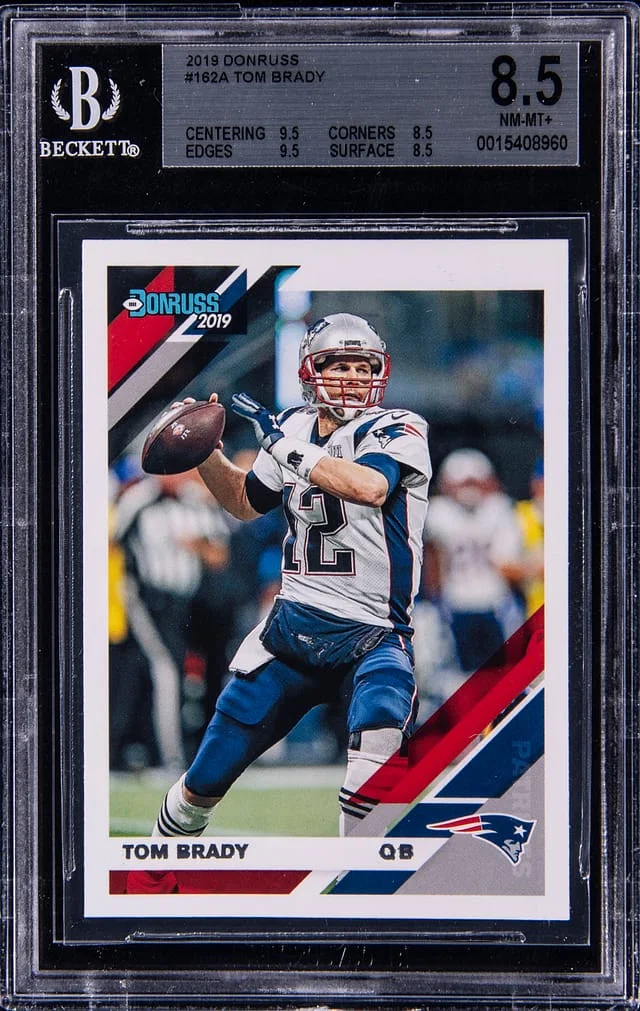 2019 Panini Donruss Tom Brady Variation Press Proof Silver #162 card image