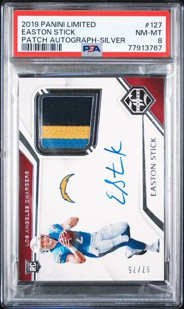 2019 Panini Easton Stick Limited Patch Autograph-Silver Spotlight #127 card image