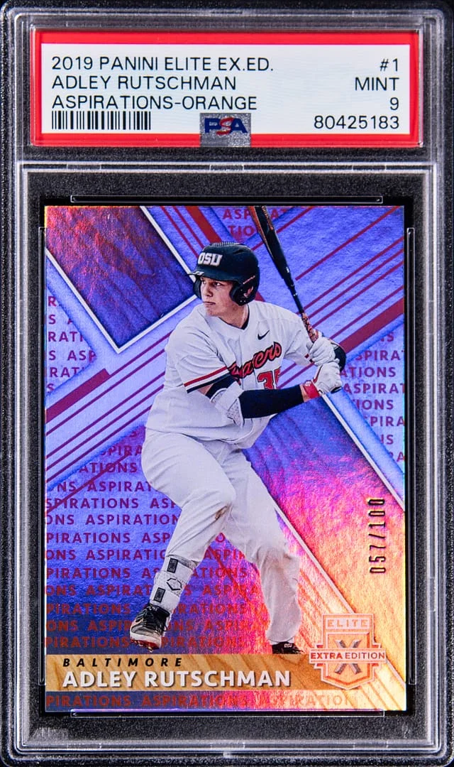 2019 Panini Elite Extra Edition Adley Rutchman Aspirations Orange #1 card image
