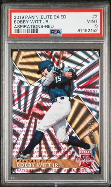 2019 Panini Elite Extra Edition Bobby Witt Jr. Aspirations-Red #2 card image