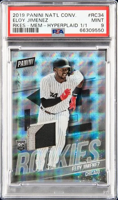 2019 Panini Eloy Jimenez National Convention Rookies Memorabilia-Hyperplaid #RC34 card image