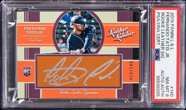 2019 Panini Fernando Tatis Jr. Leather & Lumber Leather Signatures #140 card image