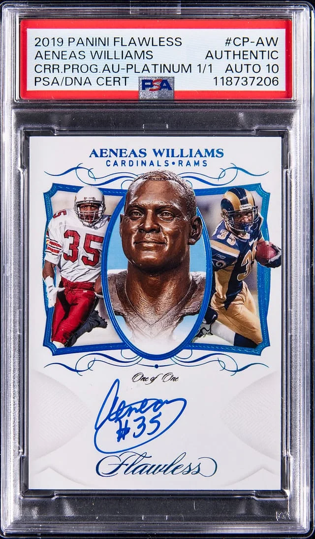 2019 Panini Flawless Aeneas Williams Career Progress Autographs Platinum #CP-AW card image
