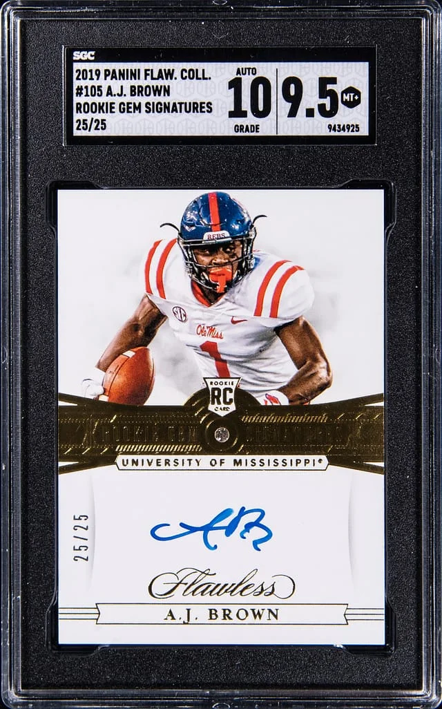 2019 Panini Flawless A.J. Brown Collegiate Gem Signatures #105 card image