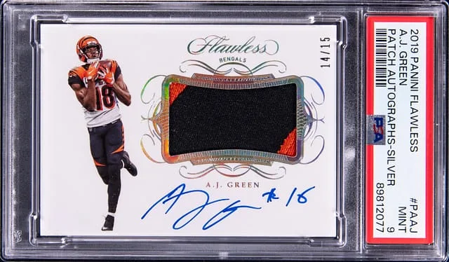2019 Panini Flawless A.J. Patch Autograph Silver #PAAJ card image