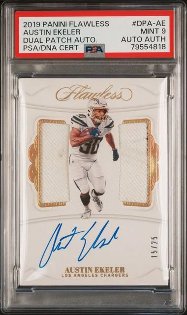 2019 Panini Flawless Austin Ekeler Dual Patch Autographs #DPA-AE card image