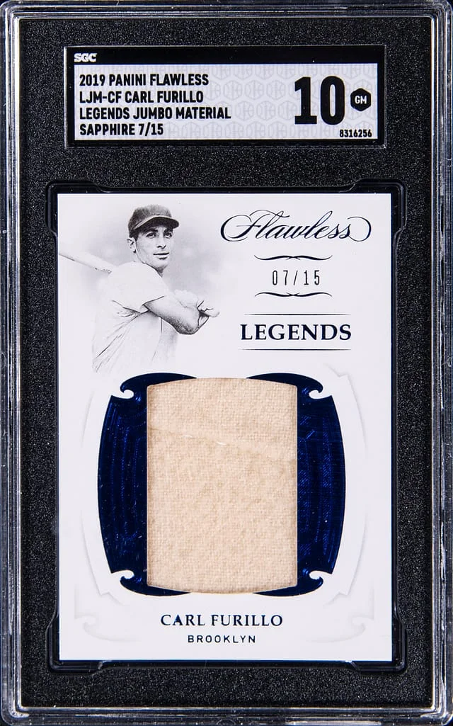 2019 Panini Flawless Carl Furillo Legends Jumbo Material Sapphire #LJM-CF card image