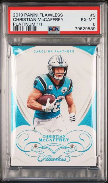 2019 Panini Flawless Christian Mccaffrey Platinum 1/1 #9 card image