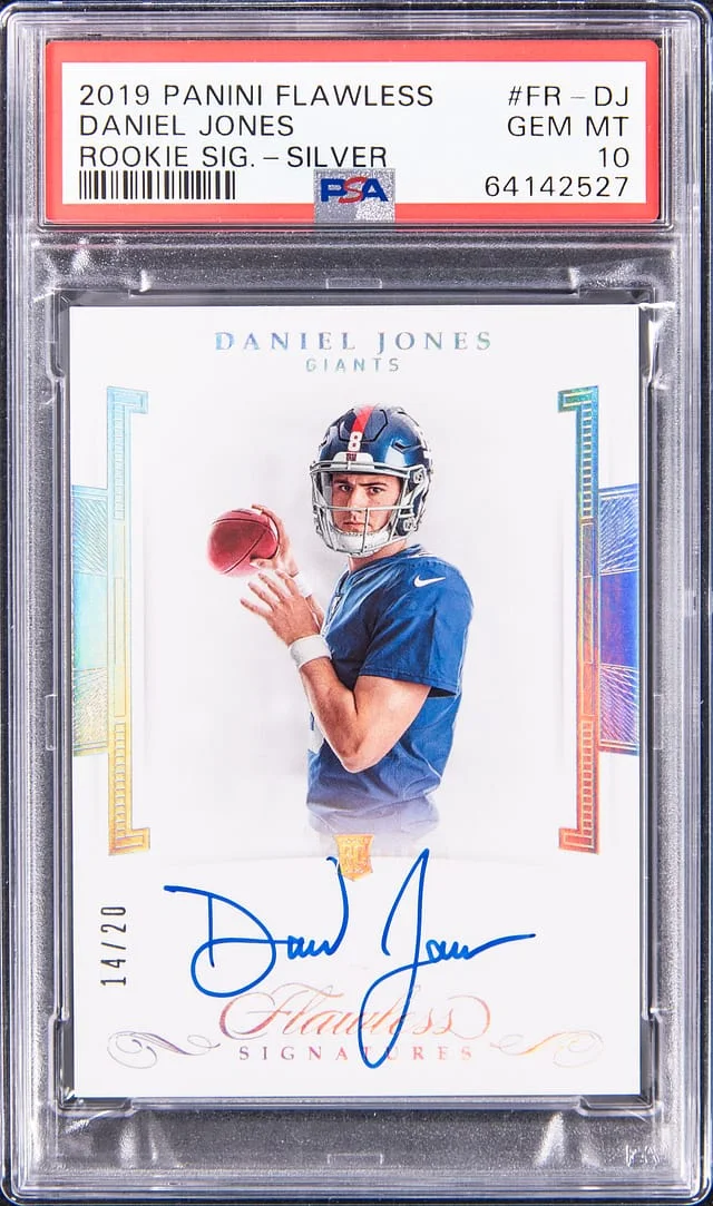 2019 Panini Flawless Daniel Jones Signatures Silver #FR-DJ card image