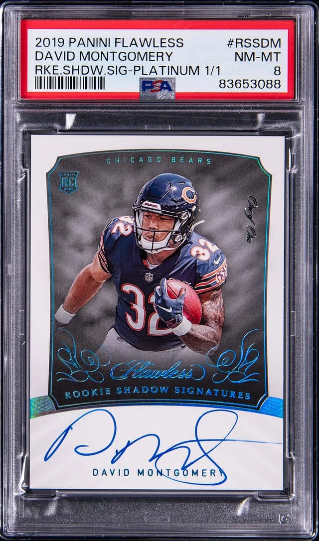 2019 Panini Flawless David Montgomery Shadow Signature Platinum #RSS-DM card image