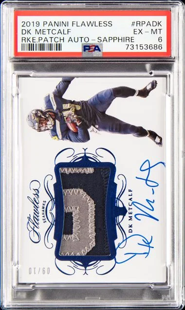 2019 Panini Flawless DK Metcalf Patch Autographs Sapphire #RPA-DK card image