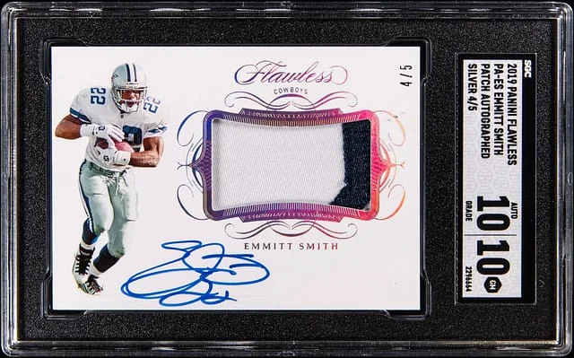 2019 Panini Flawless Emmitt Smith Patch Autograph Silver #PA-ES card image