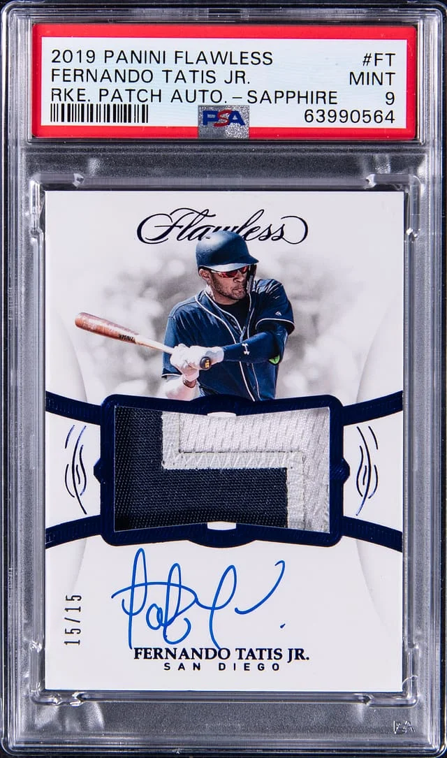 2019 Panini Flawless Fernando Tatis Jr. Patch Autograph Sapphire #RPA-FT card image