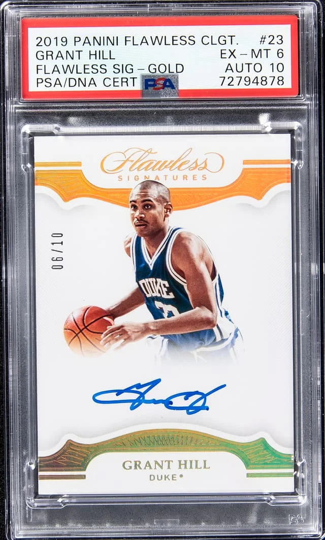 2019 Panini Flawless Grant Hill Collegiate Flawless Signatures Gold #23 card image