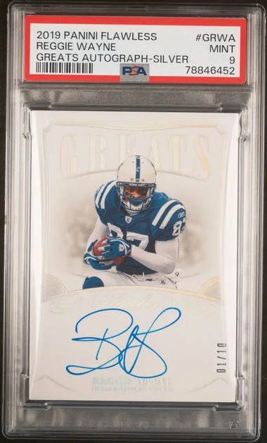2019 Panini Flawless Greats Autographs Silver Grwa Reggie Wayne #no-number card image