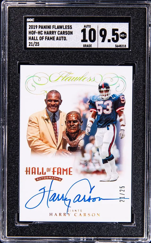 2019 Panini Flawless Harry Carson Hall of Fame Autographs #HOF-HC card image