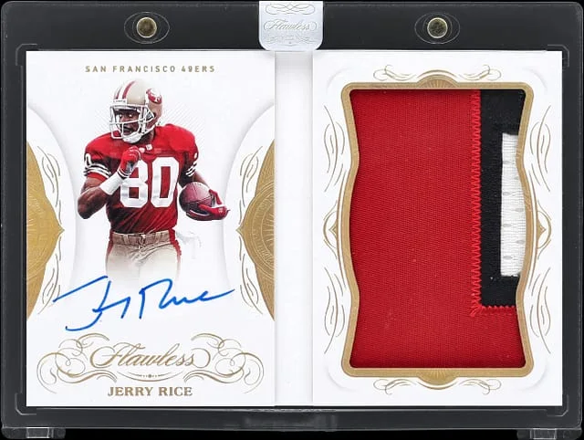 2019 Panini Flawless Jerry Rice Veteran Booklet Autograph #VBA-JRI card image