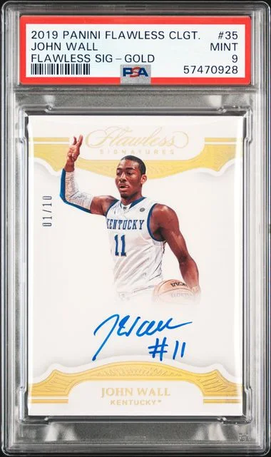 2019 Panini Flawless John Wall Collegiate Flawless Signatures Gold #35 card image