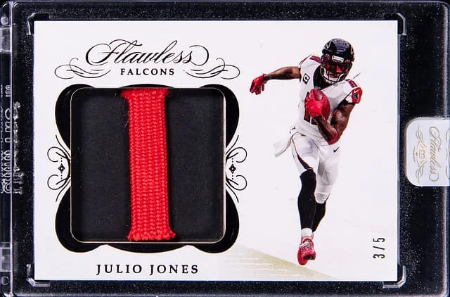 2019 Panini Flawless Julio Jones Shoelace Relic - Panini Encased Cleats Black #FC-JJ card image