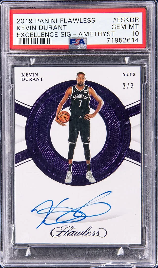 2019 Panini Flawless Kevin Durant Excellence Signatures Amethyst #ES-KDR card image