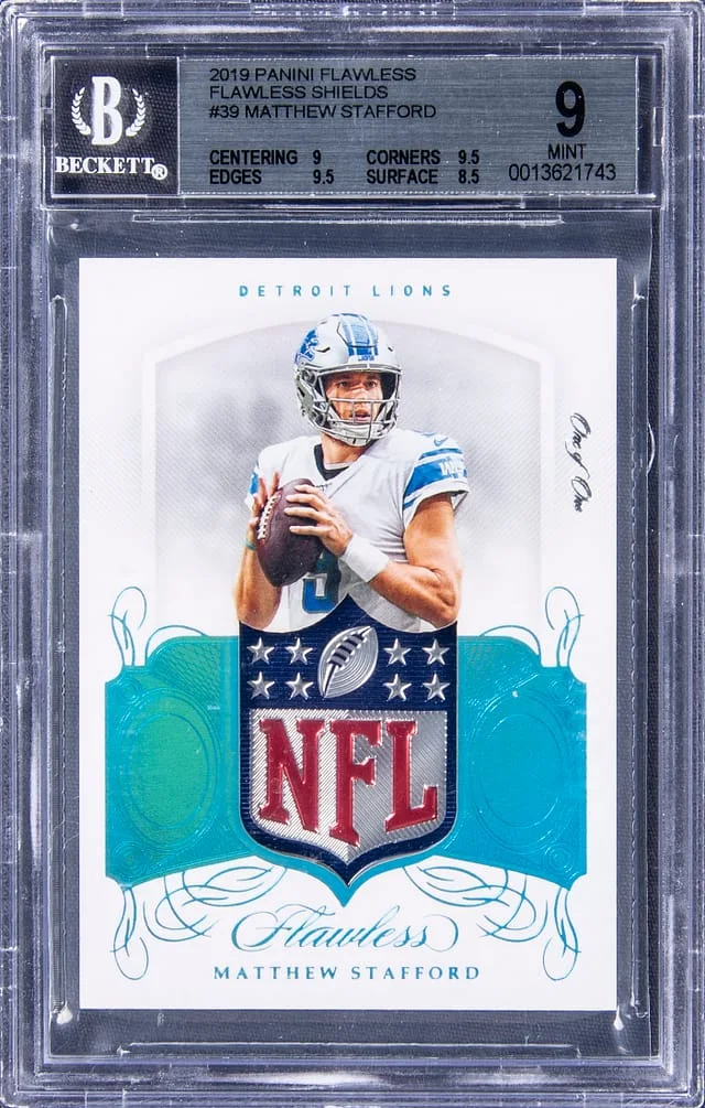 2019 Panini Flawless Matthew Stafford NFL Shield Shields #39 card image