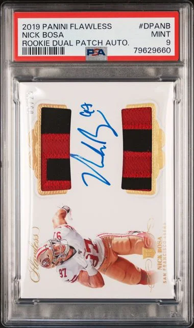 2019 Panini Flawless Nick Bosa Dual Patch Autograph #DPA-NB card image