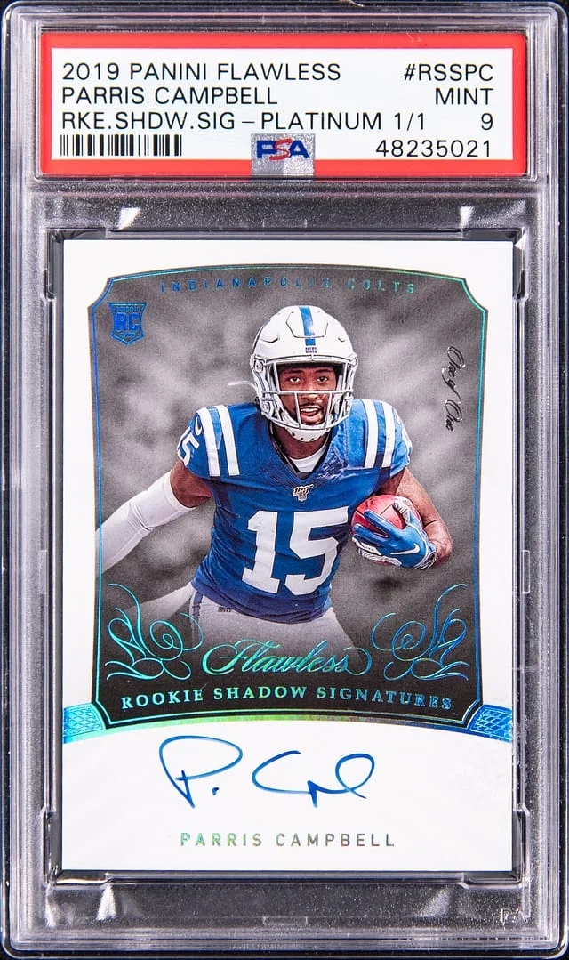 2019 Panini Flawless Parris Campbell Shadow Signatures Paltinum #RSSPC card image