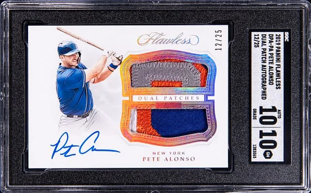 2019 Panini Flawless Pete Alonso Dual Patch Autographed #DPA-PA card image