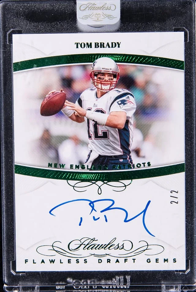 2019 Panini Flawless Tom Brady Draft Gems Emerald #DG-TB card image