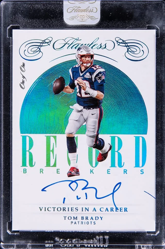 2019 Panini Flawless Tom Brady Record Breakers Platinum #RB-TB card image