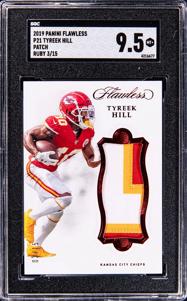 2019 Panini Flawless Tyreek Hill Patch Ruby #P21 card image