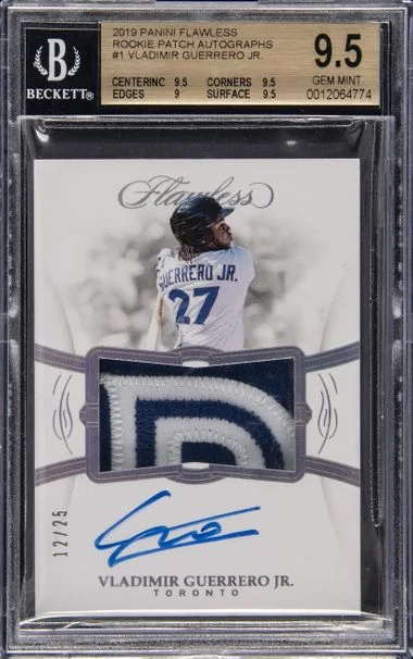 2019 Panini Flawless Vladimir Guerrero Jr Patch Autographs #1 card image