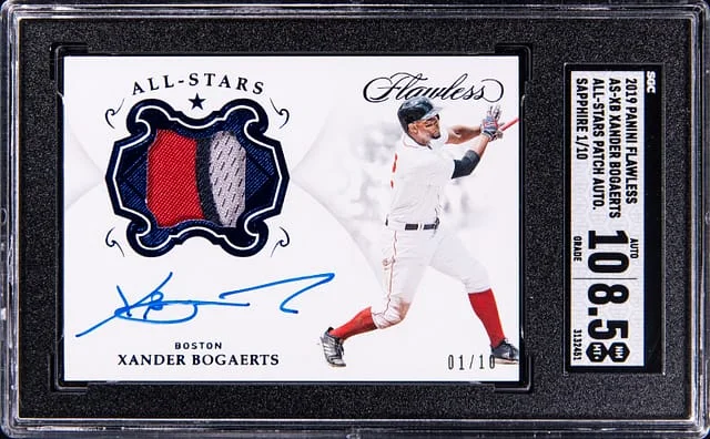 2019 Panini Flawless Xander Bogaerts All-Stars Patch Autograph Sapphire #AS-XB card image