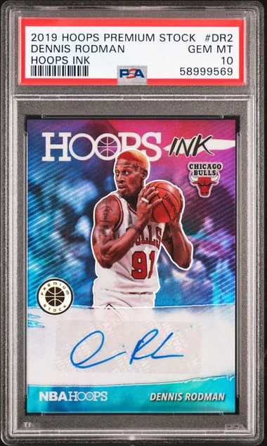 2019 Panini Hoops Dennis Rodman Hoops Ink #Dr2 card image