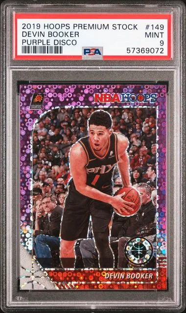 2019 Panini Hoops Devin Booker Purple Disco #149 card image