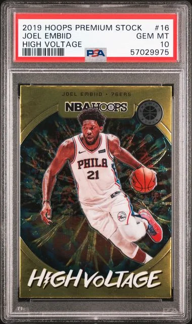 2019 Panini Hoops Joel Embiid High Voltage #16 card image