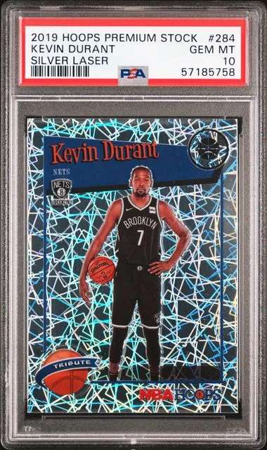 2019 Panini Hoops Kevin Durant Green Prizm #284 card image